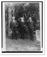 Thomas Edison, John Burroughs, and Henry Ford, full-length portrait, standing, facing front, at Edison's home in Ft. Myers, Florida, Antique Wall Art