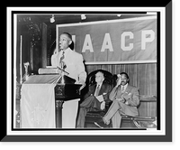 Roy Wilkins standing at lectern during the NAACP 34th Annual Conference, Detroit, Michigan - Walter F. White and another man are seated behind Wilkins.photograph by Joseph Locke. Antique Wall Art