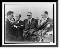 Senator Clinton P. Anderson, standing to left of President Kennedy and two other men, Antique Print