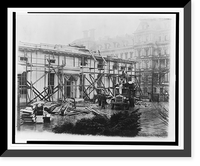 Historic Framed Print, Scene at the Executive Offices undergoing repairs, which at present presents more of the appearance of a junkyard than the office of the President of the U.S.,  17-7/8" x 21-7/8"