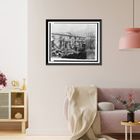 Historic Framed Print, Scene at the Executive Offices undergoing repairs, which at present presents more of the appearance of a junkyard than the office of the President of the U.S.,  17-7/8" x 21-7/8"