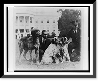 P.E. Allen of the White House police force and Harry Waters with some of the White House dogs, Vintage Print