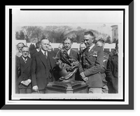 Historic Framed Print, President Coolidge presents Collier trophy,  17-7/8" x 21-7/8"