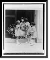Mrs. Coolidge gets a basket of flowers and a kiss, Historic Reproduction
