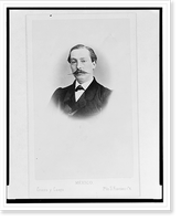 Head-and-shoulders portrait of a man with handlebar mustache, facing front, Historic Reproduction