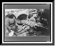 Two old Paiute Indian women with baskets and woven hats, one identified as Teha, Historic Reproduction