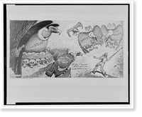 Uncle Sam beating off dope peddler", "bandit", and "white slaver" vultures from brood of the vulture, "prohibition"" Classic, Antique Wall Art