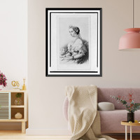 Empress Eugenia of France, three-quarter length portrait, seated, turned left, Antique Poster