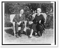 Historic Framed Print, [Herbert Hoover and Mrs. Hoover, full-length portrait, seated on wicker chairs, facing front],  17-7/8" x 21-7/8"