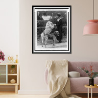 Black & White Photo - Grace Coolidge with two dogs