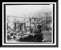 Historic Framed Print, Executive offices undergoing repairs,  17-7/8" x 21-7/8"