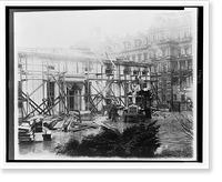 Historic Framed Print, Executive offices undergoing repairs,  17-7/8" x 21-7/8"