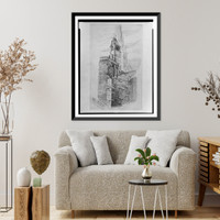 Vintage Photo Print - Sketch of bit of restored work on Notre Dame de