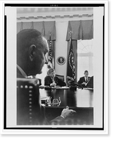 Historic Framed Print, The cabinet: Vice President Johnson in the foreground.Capa.,  17-7/8" x 21-7/8"