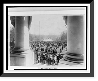 Easter egg rolling at the White House today, view from the south portico looking toward the Washington Monument, Vintage Print