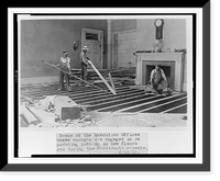 Scene at the executive offices where workmen are engaged in renovating, putting in new floors, etc. during the President's absents sic, Historic Print
