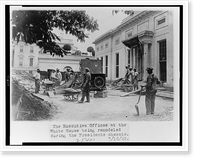 The executive offices at the White House being remodeled during the President's absents sic, Historic Reproduction