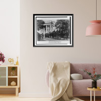 Historic Framed Print, Body of the late President Harding leaving the White House,  17-7/8" x 21-7/8"