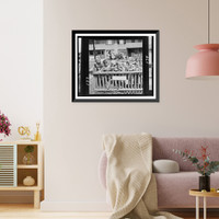 Children in tot lot" surrounded by fence, Park Forest, Illinois.Sandberg.", Antique Wall Art