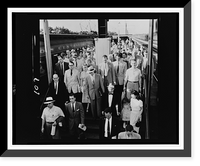 Commuters on platform after getting off train, Park Forest, Illinois.Sandberg. Classic, Antique Poster