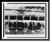 Historic Framed Print, [Several young Balinese women bathing at an outdoor public bath],  17-7/8" x 21-7/8"