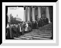 Historic Framed Print, Columbia Univ. commencement, academic procession of faculty, New York,  17-7/8" x 21-7/8"