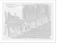 Historic Framed Print, Columbia Univ. commencement, academic procession of faculty, New York,  17-7/8" x 21-7/8"