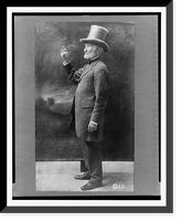 Joseph Cannon, full-length portrait, standing, facing right, wearing top hat and holding up cigar, Antique Wall Art
