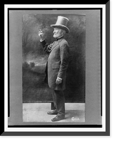 Joseph Cannon, full-length portrait, standing, facing right, wearing top hat and holding up cigar, Antique Wall Art