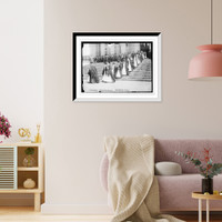 Historic Framed Print, Columbia Univ. commencement, academic procession of Barnard girls, New York,  17-7/8" x 21-7/8"