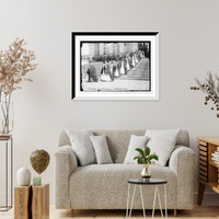 Historic Framed Print, Columbia Univ. commencement, academic procession of Barnard girls, New York,  17-7/8" x 21-7/8"