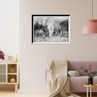 Historic Framed Print, Germans cooking near firing line, North Sea Coast,  17-7/8" x 21-7/8"