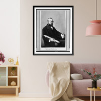 Eldad Holmes, New York City merchant, half-length portrait, seated holding a telescope(?), facing right, Vintage Print