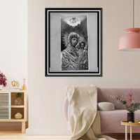 Painting of madonna and child called The Lady of Kazan" in Russian cathedral", Antique Poster