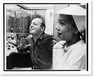 Historic Framed Print, [Lehman Engel and Patrice Munsel during recording session for Carousel"]",  17-7/8" x 21-7/8"