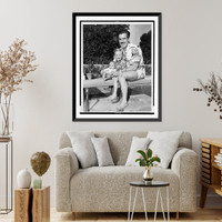 William Robson, full-length portrait, seated, holding sons Chris and Tony, Vintage Wall Art