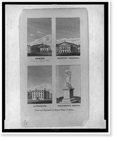 Odeon, Tremont Theatre, Athen&aelig;um, Washington Statue, Antique Wall Art
