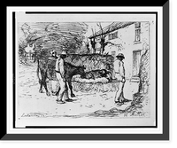 Historic Framed Print, Le veau (Millet).H. Millet ; Lalanne sc.,  17-7/8" x 21-7/8"