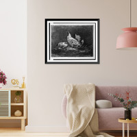 Historic Framed Print, Les poules (Ribot).T. Ribot ; Lalanne.,  17-7/8" x 21-7/8"