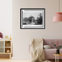 Historic Framed Print, [Ch&acirc;teau de Chenonceaux with the Cher River in the foreground].Lalanne.,  17-7/8" x 21-7/8"