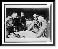 Historic Framed Print, Rommel confers with staff,  17-7/8" x 21-7/8"