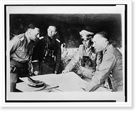 Historic Framed Print, Rommel confers with staff,  17-7/8" x 21-7/8"