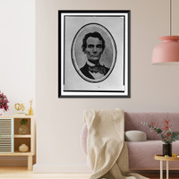 Historic Framed Print, [Abraham Lincoln, head-and-shoulders portrait, facing front] - 5,  17-7/8" x 21-7/8"