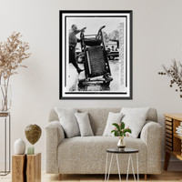 Historic Framed Print, President Kennedy's rocking chair and other personal effects are moved from the White House 11/23 as the executive mansion is readied for the new president, Lyndon B. Johnson,  17-7/8" x 21-7/8"