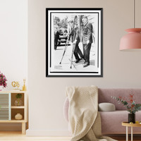 Historic Framed Print, Kennedy on crutches,  17-7/8" x 21-7/8"