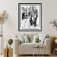 Historic Framed Print, Kennedy on crutches,  17-7/8" x 21-7/8"