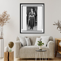 Historic Framed Print, [John F. Kennedy, full-length portrait, standing with crutches, facing slightly left],  17-7/8" x 21-7/8"
