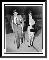 Historic Framed Print, Senator Kennedy enters hospital,  17-7/8" x 21-7/8"