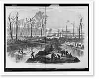 Historic Framed Print, The head of the canal, opposite Vicksburg, Miss., now being cut by Command of Gen. Grant.from a sketch by our special artist, Henri Lovie. - 2,  17-7/8" x 21-7/8"