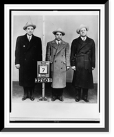 Historic Framed Print, [New York City Police Department photograph of Murder Syndicate Trigger Men" (l to r) Harry Strauss,  Harry Maione,  and Frank Abbadanda]",  17-7/8" x 21-7/8"